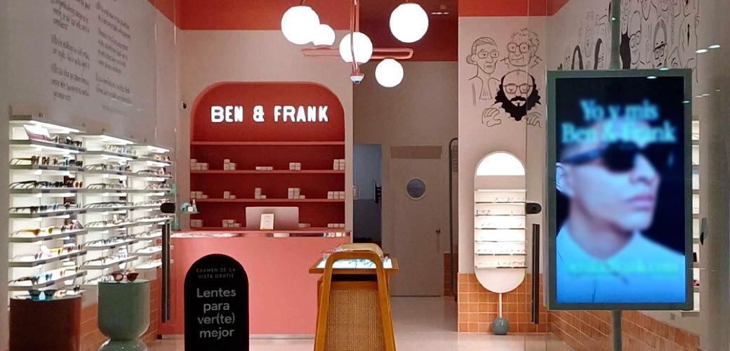 Fachada de la óptica Ben & Frank en Galerias Tapachula, Tapachula, Chiapas