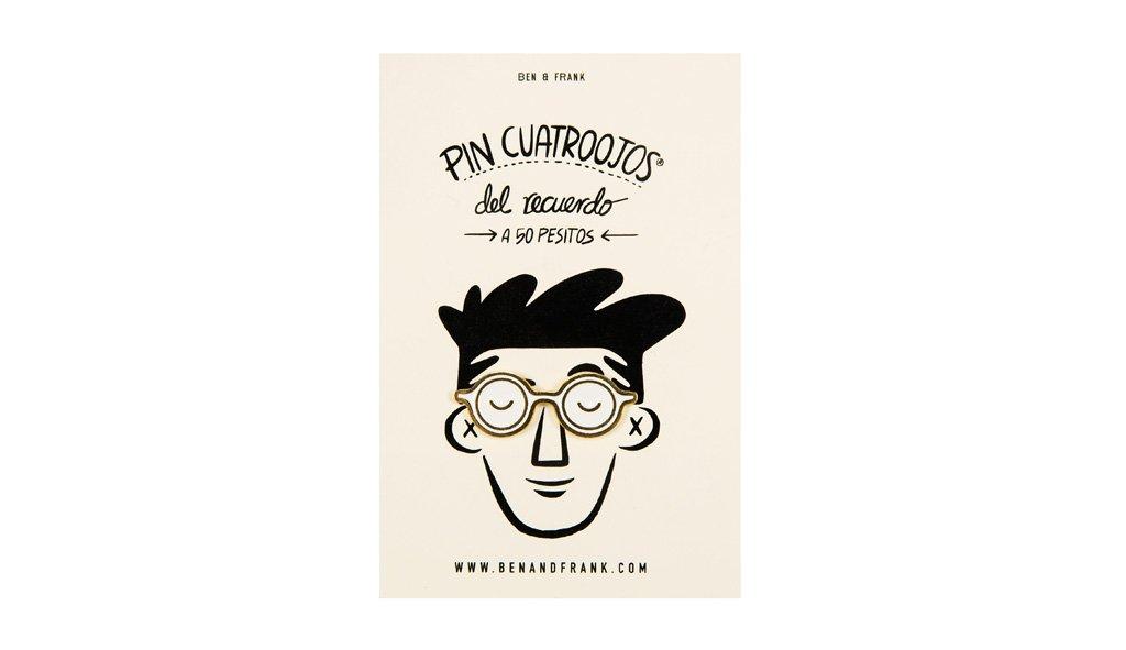 Pin #Cuatroojos Blanco